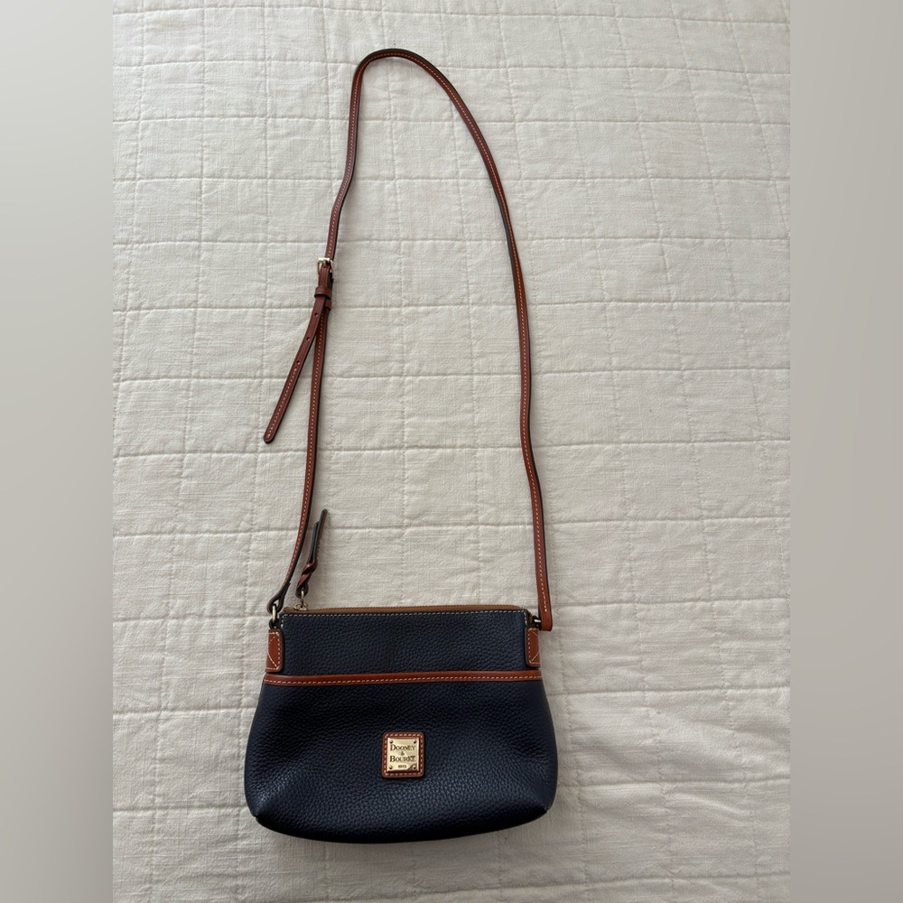 Dooney & Bourke Dark Blue and Tan Crossbody Bag